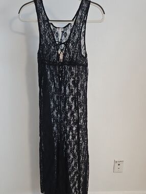Free People Intimately Black Lace Pant Body suit Sz S/P New